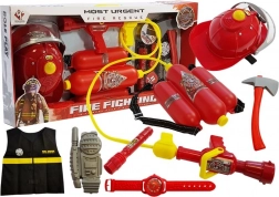 Feuerwehr-Spielset für Kinder mit Helm, Weste und Wassersprüher