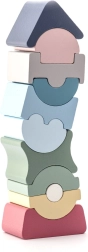 Cubika Pastell-Balancierturm – Holzpuzzle mit 11 Teilen
