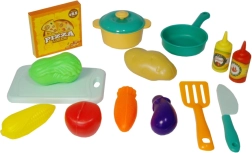 Buntes Kinder-Küchenset aus Geschirr