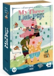 Großes Puzzle Drei Schweinchen von Londji - 36 Teile