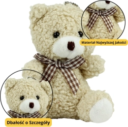 Plüsch-Schlüsselanhänger Bär beige 8 cm