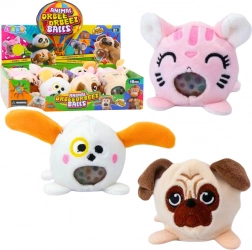 Plüsch-Quetschspielzeug mit Tiermotiven und Wasserperlen 6 cm