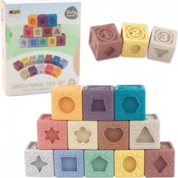 Weiche sensorische Lernwürfel, bunt, 12 Stk.