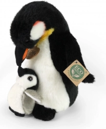 Plüsch-Pinguin mit Jungtier 22 cm, umweltfreundlich