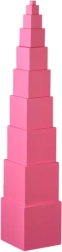Montessori Rosa Turm aus Holzklötzen (10 Stk.)