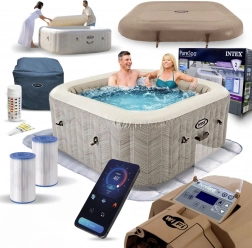 aufblasbares quadratisches Spa für 4 Personen 175 × 71 cm mit Hydromassage INTEX