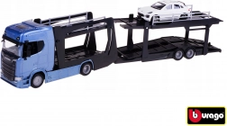 Lkw-Multicar-Transporter SCANIA 770S blau + PORSCHE Macan 1:43