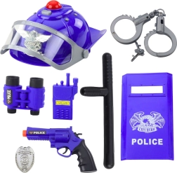 Polizei-Spielset für Kinder – Helm, Pistole, Handschellen und Zubehör, 9 Teile