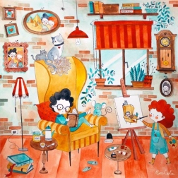 Puzzle Fröhliches Zimmer 1023 Teile