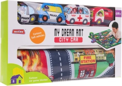Spielmatte Feuerwehr-Stadt mit weichen Autos