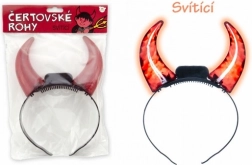 Leuchtende Teufelshörner mit Batterien 15 cm