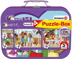 Puzzle SCHMIDT Schleich Horse Club 4-in-1 im Blechkoffer