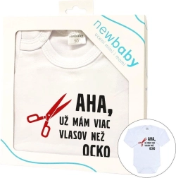 Baby-Body mit Aufdruck New Baby – mehr Haare als Papa – Geschenkverpackung, langer Ärmel (Gr. 86, 12–18 Monate)