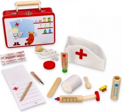 Metallischer Arztkoffer für Kinder mit Holzwerkzeugen