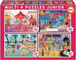 Educa Puzzle Vergnügungspark und Kinderparty 4-in-1