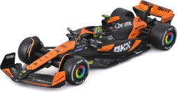 Bburago 1:43 Formel F1 McLaren MCL38 2024 Senna Edition mit Fahrerfigur und dekorativer Box
