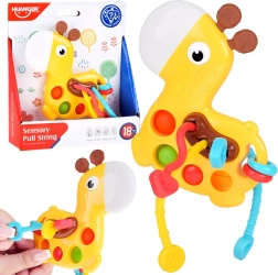 Sensorisches Spielzeug 3-in-1 Giraffe mit Schiebeelementen und Pop It