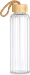 Glas-Wasserflasche 500 ml mit Bambusdeckel Vilde