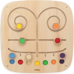 Viga Toys Manipulations-Wandtafel mit farbigen Bahnen