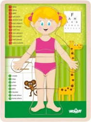 Woody beidseitiges Holzpuzzle menschlicher Körper - Mädchen