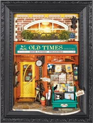 RoboTime 3D-Holzpuzzle im Rahmen: Buchhandlung Old Times