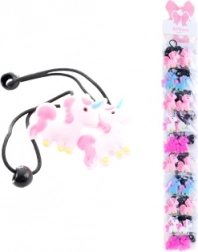 Haargummis mit Einhornmotiv, 2 Stück (Verkaufspack zu 10 Beuteln)