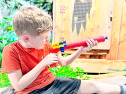 Schaumpistole SPORTO Spy mit Schießen um die Ecke