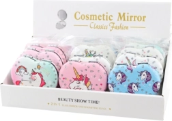 Taschenspiegel in Herzform mit Einhornmotiv