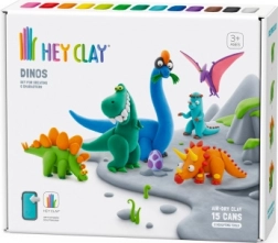 Hey Clay Dinosaurier – kreatives Set aus selbsthärtender Modelliermasse (15 Becher)