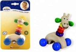 Detoa Holz-Giraffe auf Rädern