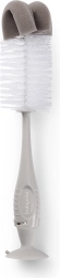 BabyOno 2-in-1-Bürste zur Reinigung von Flaschen und Saugern mit Saugnapf, grau