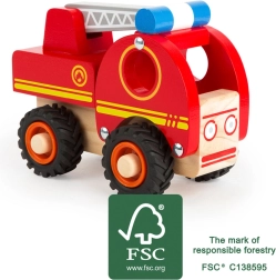 Holz-Feuerwehrauto mit Leiter