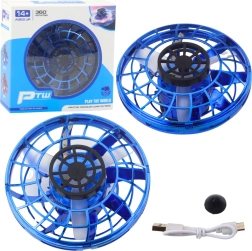 Fliegende Scheibe UFO mit LED-Beleuchtung und Gyroskop - Blau