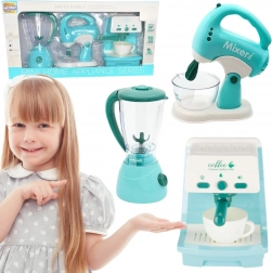 Woopie Kinder-Set Haushaltsgeräte 3-in-1 – Kaffeemaschine, Mixer und Blender mit Licht und Sound