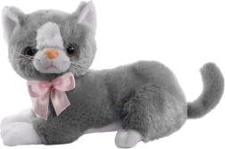 Maskot Flico graue Katze mit Schleife 34 cm