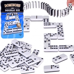 Domino – logisches und lehrreiches Spiel für Kinder und Erwachsene in Metallbox