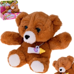 Interaktiver Plüsch-Teddybär mit Fläschchen – lacht, weint und schließt die Augen