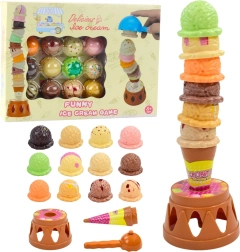 Geschicklichkeitsspiel Eisturm – bunte Kugeln, 17 Teile