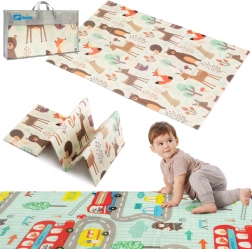 Humbi beidseitige klappbare XPE-Schaummatte 120 × 180 Wald und Straßen