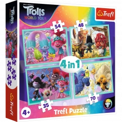 Puzzle TREFL Trolls 2: Welt-Tournee 4-in-1 (35, 48, 54, 70 Teile)
