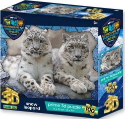 PRIME 3D Puzzle Animal Planet: Gefährdete Arten – Schneeleoparden 3D 100 Teile