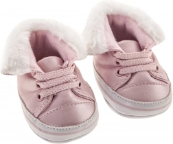 Puppenschuhe – rosa Sneaker mit Fellbesatz