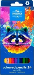 Hexagonale Buntstifte 24 Stk Waschbär