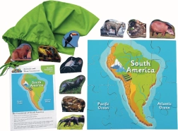 Holzpuzzle Südamerika und seine Tiere - 16 Teile und 10 Tiere