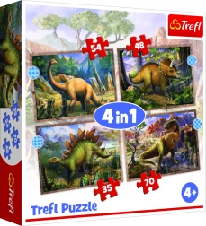 Puzzle 4in1 Interessante Dinosaurier