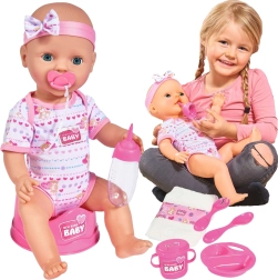 Simba New Born Baby Funktionspuppe 43 cm mit Töpfchen und Zubehör
