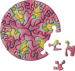 Curiosi rundes Puzzle Picoli Hippie 33 Teile