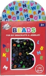 Perlenset – Buchstaben schwarz + 1 Meter Schnur