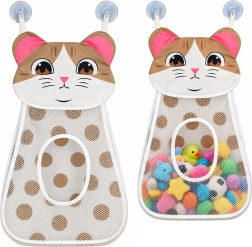 Hängender Netz-Organizer für Badespielzeug, Kätzchen, beige, 50 cm