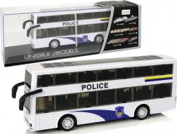 Doppeldecker-Polizeibus mit Aufziehmotor, Licht und Sound